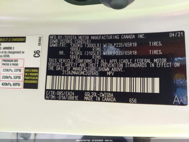 2021 LEXUS RX 350 2T2AZMAA5MC207645 Photo 8