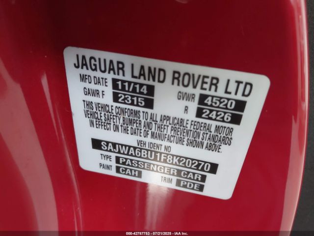 2015 JAGUAR F-TYPE SAJWA6BU1F8K20270 Photo 8