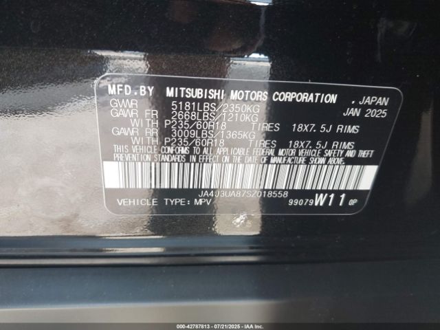 2025 MITSUBISHI OUTLANDER JA4J3UA87SZ018558 Photo 8