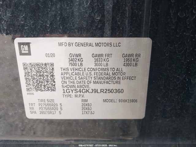 2020 CADILLAC ESCALADE ESV 1GYS4GKJ9LR250360 Photo 8