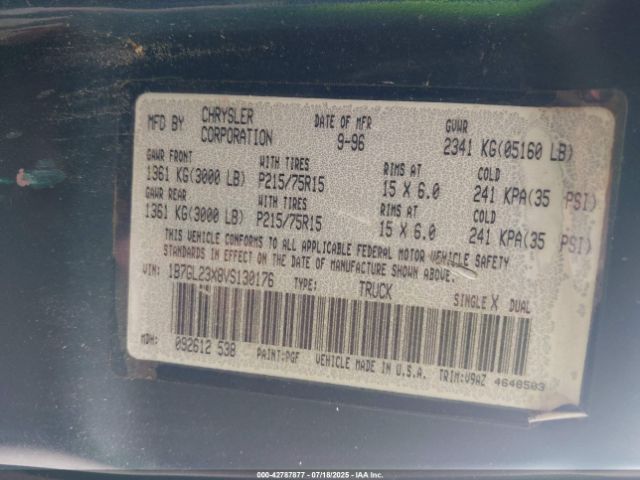 1997 DODGE DAKOTA 1B7GL23X8VS130176 Photo 8