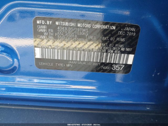 2020 MITSUBISHI OUTLANDER SPORT JA4AP3AU4LU018821 Photo 8