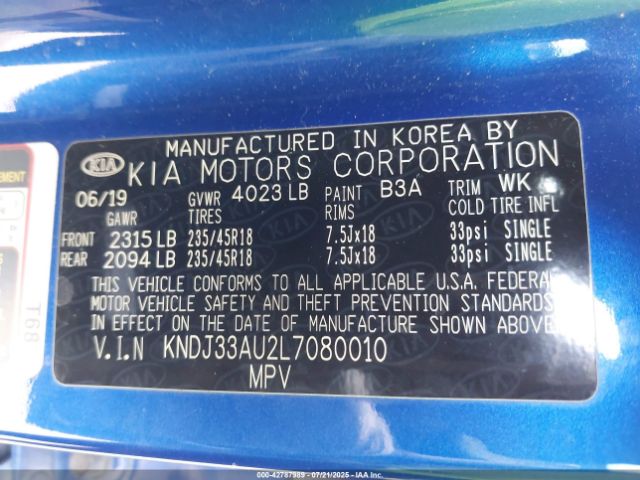 2020 KIA SOUL KNDJ33AU2L7080010 Photo 8