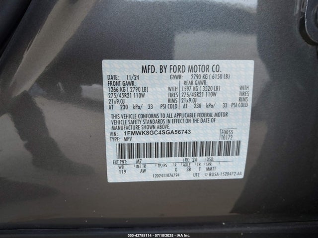 1FMWK8GC4SGA56743 Ford gtdi