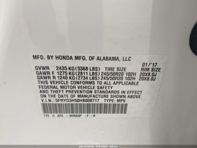 2017 ACURA MDX 5FRYD3H50HB008717 Photo 8