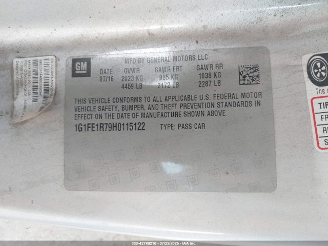 1G1FE1R79H0115122 Chevrolet lt1 - di: direct injection, afm, vvt: variable valve timing, ho: high output, alum