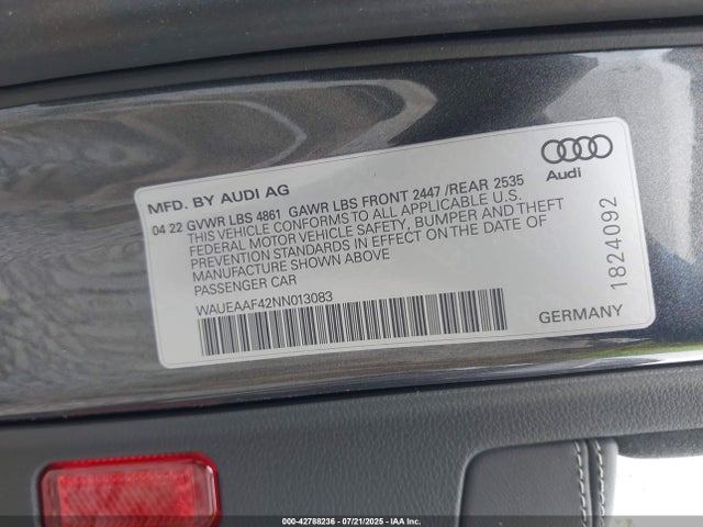 WAUEAAF42NN013083 Audi 45 tfsi (2.0t)