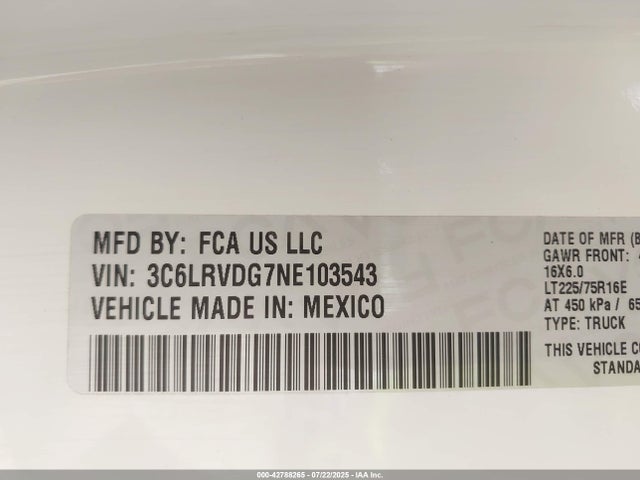 2022 RAM PROMASTER 2500 3C6LRVDG7NE103543 Photo 8