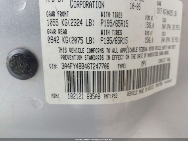 2006 CHRYSLER PT CRUISER 3A4FY48B46T247706 Photo 8