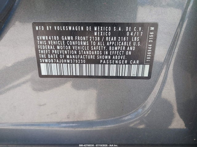 3VWDB7AJ0HM379230 Volkswagen 1.4 tsi