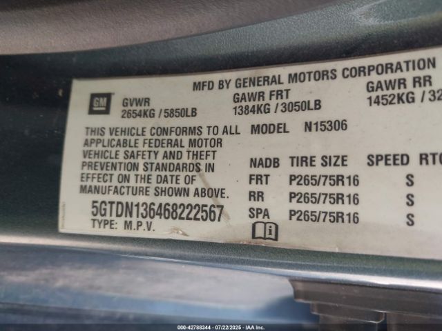 2006 HUMMER H3 SUV 5GTDN136468222567 Photo 8