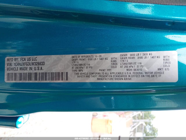Продаж на аукціоні авто 2020 Jeep Wrangler Unlimited Rubicon 4x4, vin: 1C4HJXFG3LW326633, номер лоту: 42788392