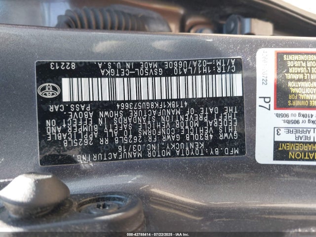 4T1BK1FK8GU573664 Toyota 2gr-fe