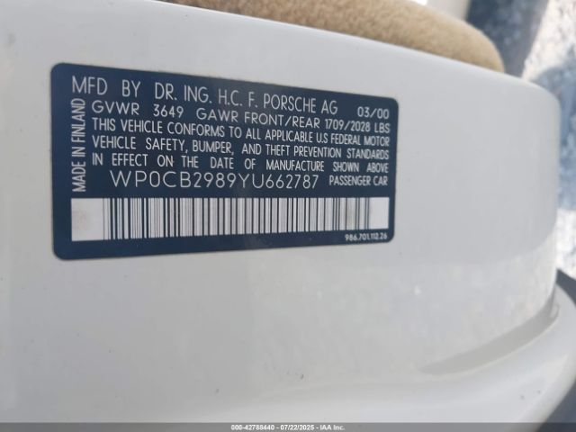 2000 PORSCHE BOXSTER WP0CB2989YU662787 Photo 8