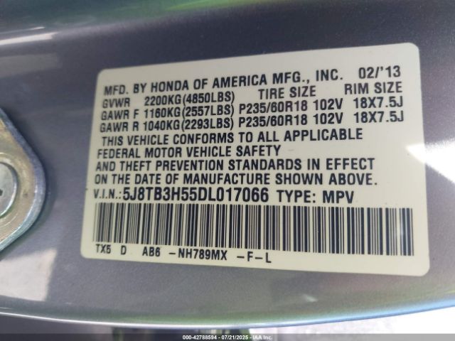 2013 ACURA RDX 5J8TB3H55DL017066 Photo 8