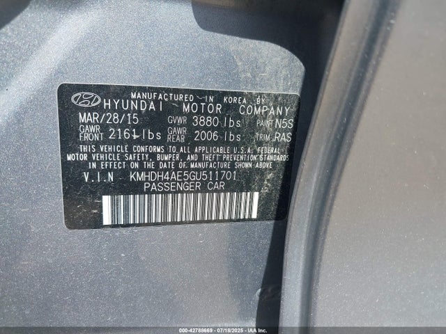 Hyundai dohc mpi nu 2016 KMHDH4AE5GU511701 Image 9