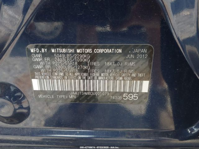 2013 MITSUBISHI OUTLANDER JA4JT3AW8DU001079 Photo 8