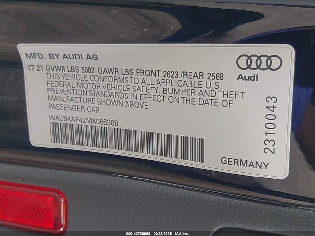 2021 AUDI S4 WAUB4AF42MA086308 Photo 8