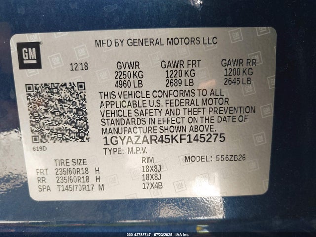 2019 CADILLAC XT4 1GYAZAR45KF145275 Photo 8