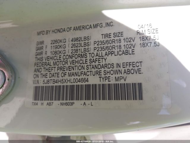 2017 ACURA RDX 5J8TB4H5XHL004664 Photo 8