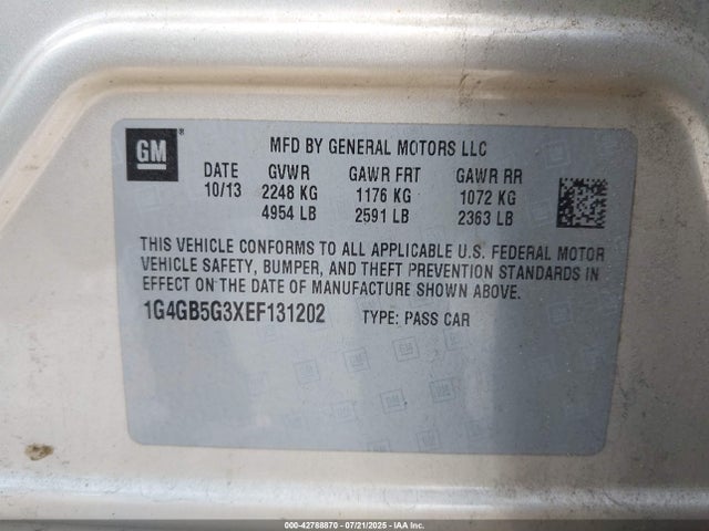 1G4GB5G3XEF131202 Buick lfx