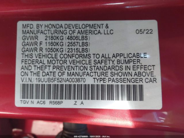 2022 ACURA TLX 19UUB5F52NA003870 Photo 8