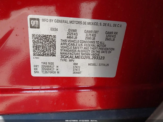 3GKALMEG2RL293123 GMC lsd