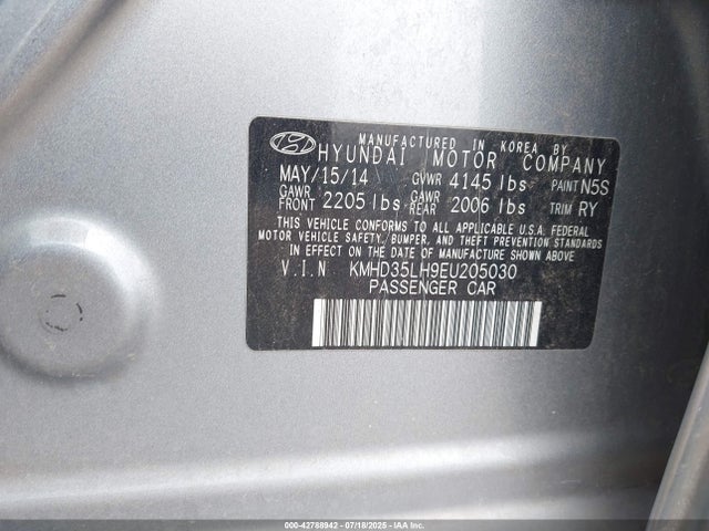 KMHD35LH9EU205030 Hyundai dohc gdi nu