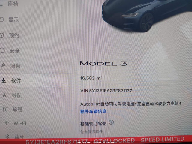 5YJ3E1EA2RF871177 Tesla MODEL 3