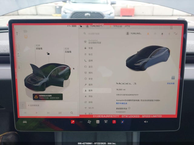 5YJ3E1EA2RF871177 Tesla MODEL 3