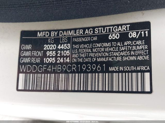 2012 MERCEDES-BENZ C 250 WDDGF4HB9CR193961 Photo 8