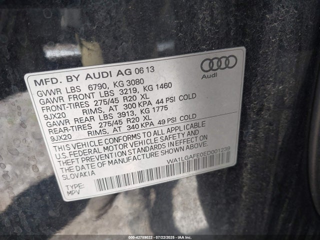 2014 AUDI Q7 WA1LGAFE0ED001239 Photo 8