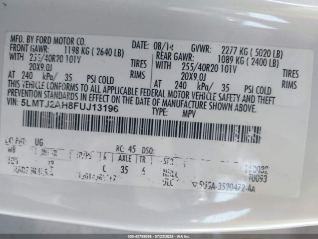 2015 LINCOLN MKC 5LMTJ2AH8FUJ13196 Photo 8