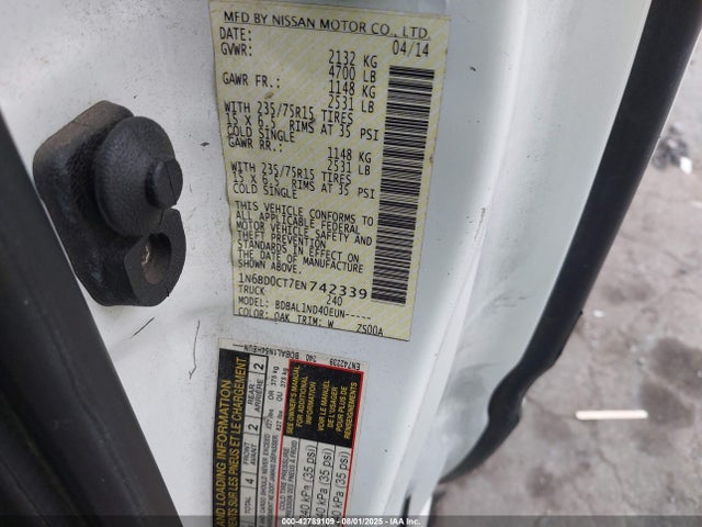 1N6BD0CT7EN742339 Nissan 2014