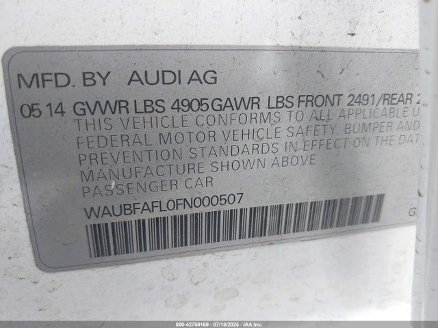 WAUBFAFL0FN000507 Audi flex fuel capable engine
