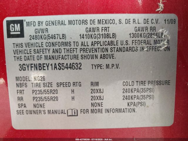 2010 CADILLAC SRX 3GYFNBEY1AS544632 Photo 8