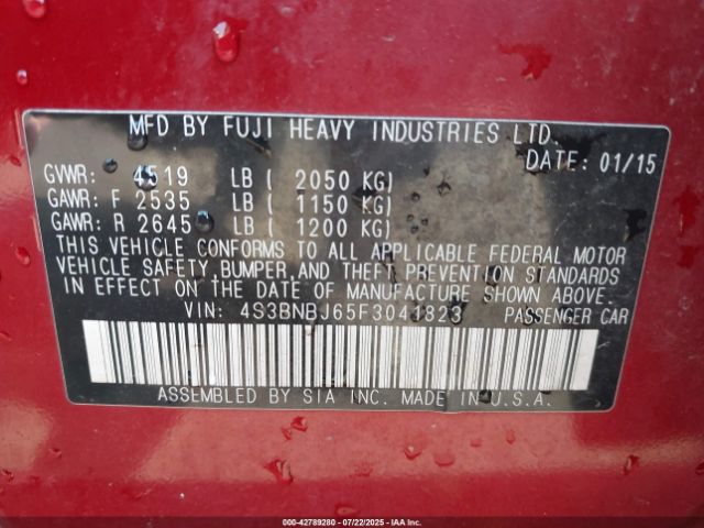 2015 SUBARU LEGACY 4S3BNBJ65F3041823 Photo 8