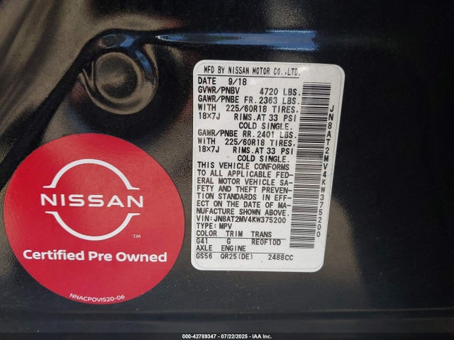Nissan 2019 2019 JN8AT2MV4KW375200 Image 9