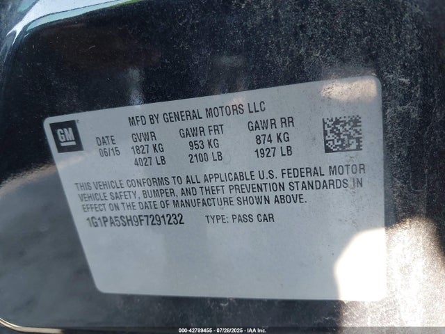 1G1PA5SH9F7291232 Chevrolet luw