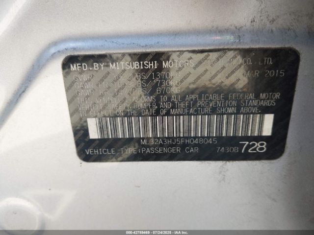 2015 MITSUBISHI MIRAGE ML32A3HJ5FH048045 Photo 8