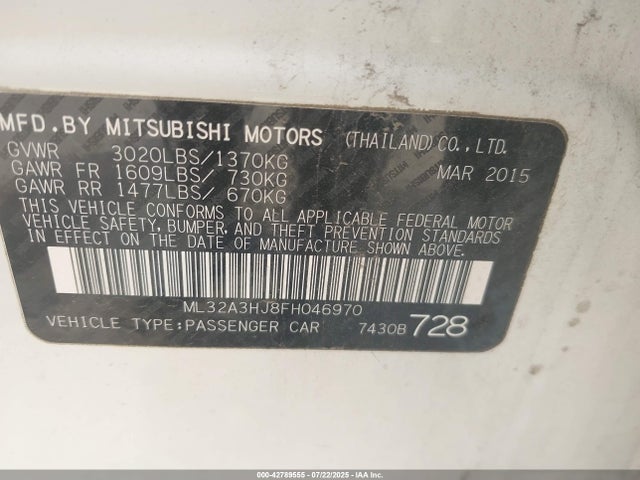 ML32A3HJ8FH046970 Mitsubishi Mirage