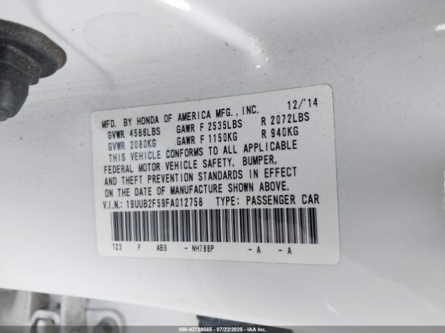 2015 ACURA TLX 19UUB2F59FA012758 Photo 8