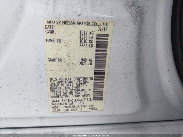 Nissan 2017 2017 1N4AL3AP1HC184731 Image 9