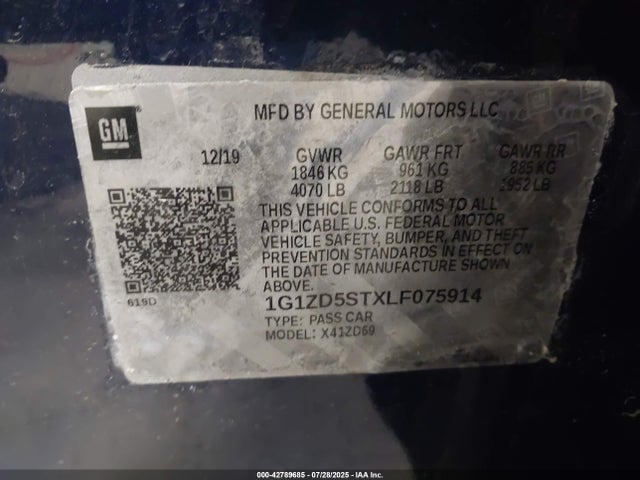 1G1ZD5STXLF075914 Chevrolet lfv - direct injection, variable valve timing, gen 1