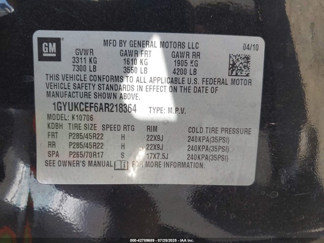2010 CADILLAC ESCALADE 1GYUKCEF6AR218364 Photo 8