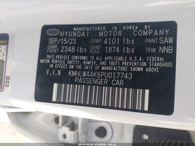 KMHLW4AK6PU017743 Hyundai t-gdi theta ii