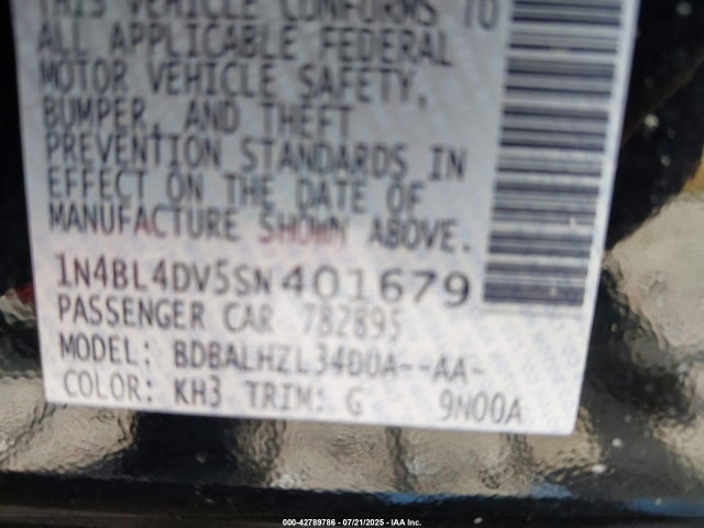 Nissan Altima 2025 1N4BL4DV5SN401679 Image 9