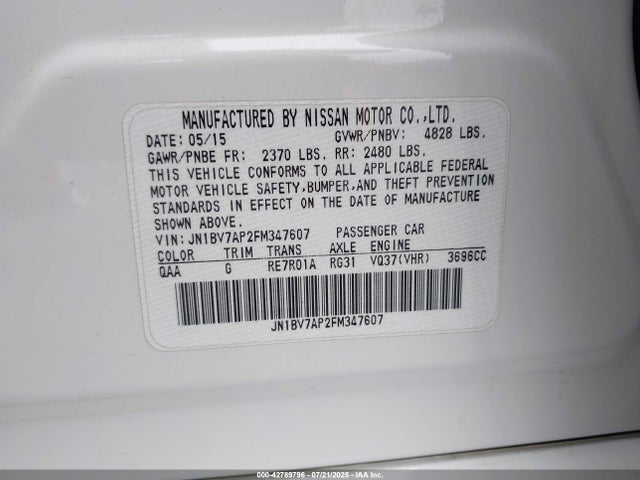 Infiniti Q50 2015 JN1BV7AP2FM347607 Image 9