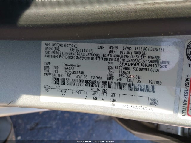 Ford Fiesta 2019 3FADP4BJ8KM137560 Image 9
