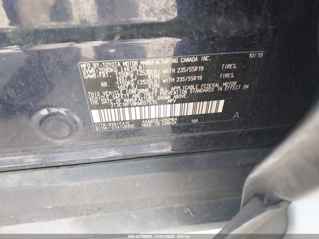 2T3C1RFV8KW057515 Toyota a25a-fks